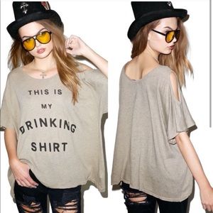 Wildfox || NEW This Is My Drinking Tee Shirt Top